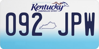 KY license plate 092JPW