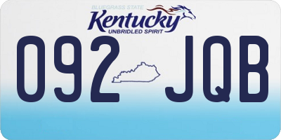 KY license plate 092JQB
