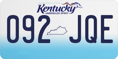 KY license plate 092JQE