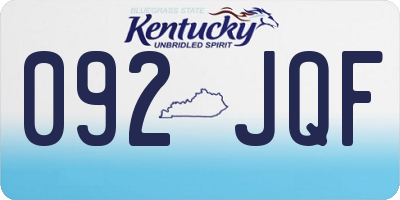 KY license plate 092JQF