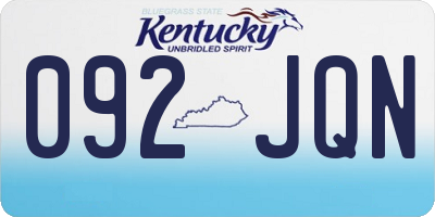 KY license plate 092JQN