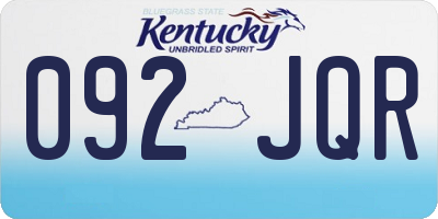 KY license plate 092JQR
