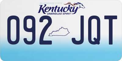 KY license plate 092JQT