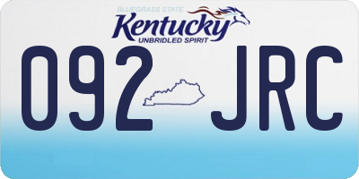 KY license plate 092JRC