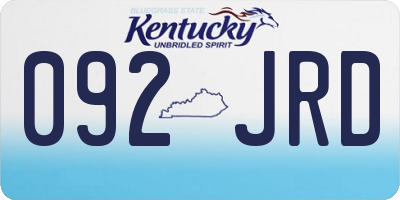 KY license plate 092JRD