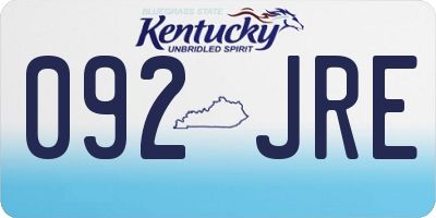 KY license plate 092JRE