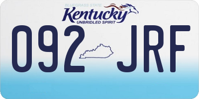 KY license plate 092JRF