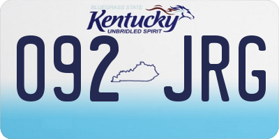 KY license plate 092JRG