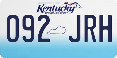 KY license plate 092JRH