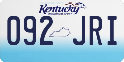 KY license plate 092JRI