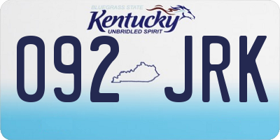 KY license plate 092JRK