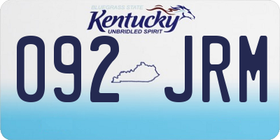 KY license plate 092JRM