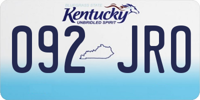 KY license plate 092JRO