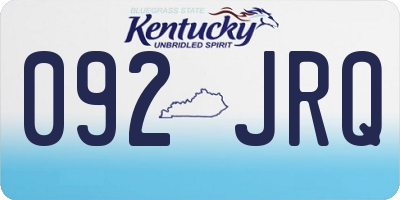 KY license plate 092JRQ