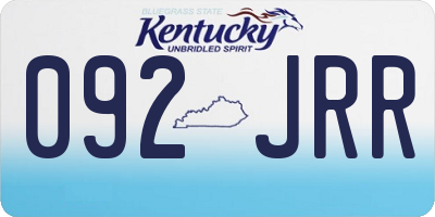 KY license plate 092JRR