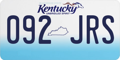KY license plate 092JRS
