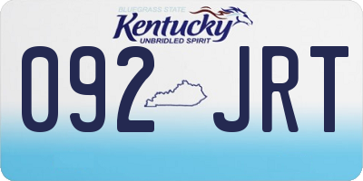 KY license plate 092JRT