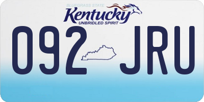 KY license plate 092JRU