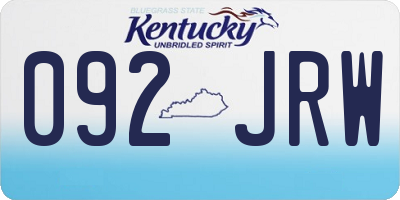 KY license plate 092JRW