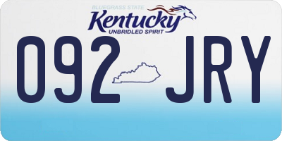 KY license plate 092JRY