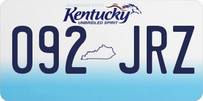 KY license plate 092JRZ