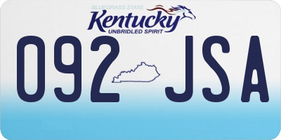 KY license plate 092JSA