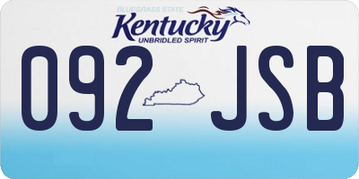 KY license plate 092JSB