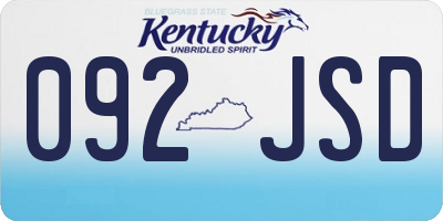 KY license plate 092JSD