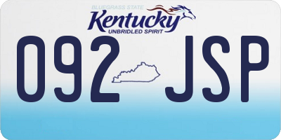 KY license plate 092JSP