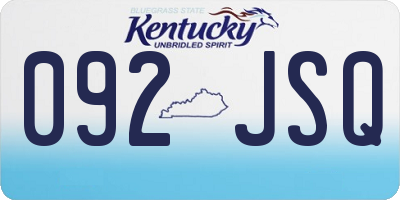 KY license plate 092JSQ
