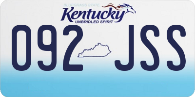 KY license plate 092JSS