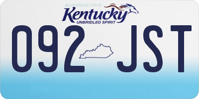 KY license plate 092JST