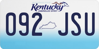 KY license plate 092JSU