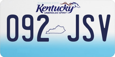 KY license plate 092JSV