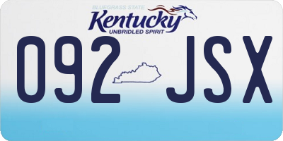 KY license plate 092JSX