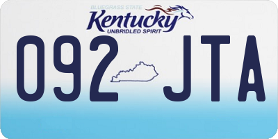 KY license plate 092JTA