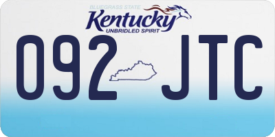 KY license plate 092JTC