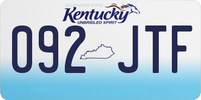 KY license plate 092JTF