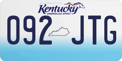 KY license plate 092JTG