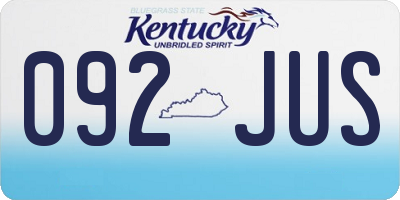 KY license plate 092JUS