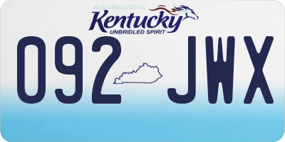KY license plate 092JWX