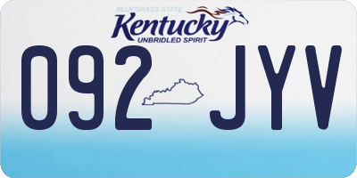KY license plate 092JYV