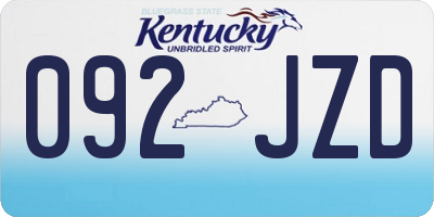 KY license plate 092JZD