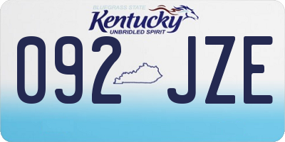 KY license plate 092JZE