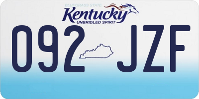 KY license plate 092JZF