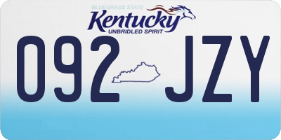 KY license plate 092JZY