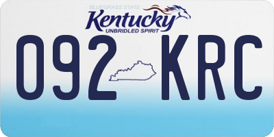 KY license plate 092KRC