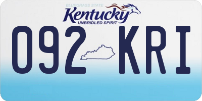 KY license plate 092KRI