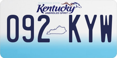 KY license plate 092KYW