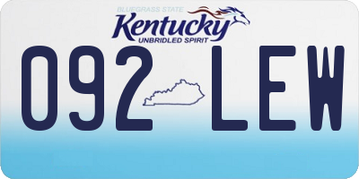 KY license plate 092LEW